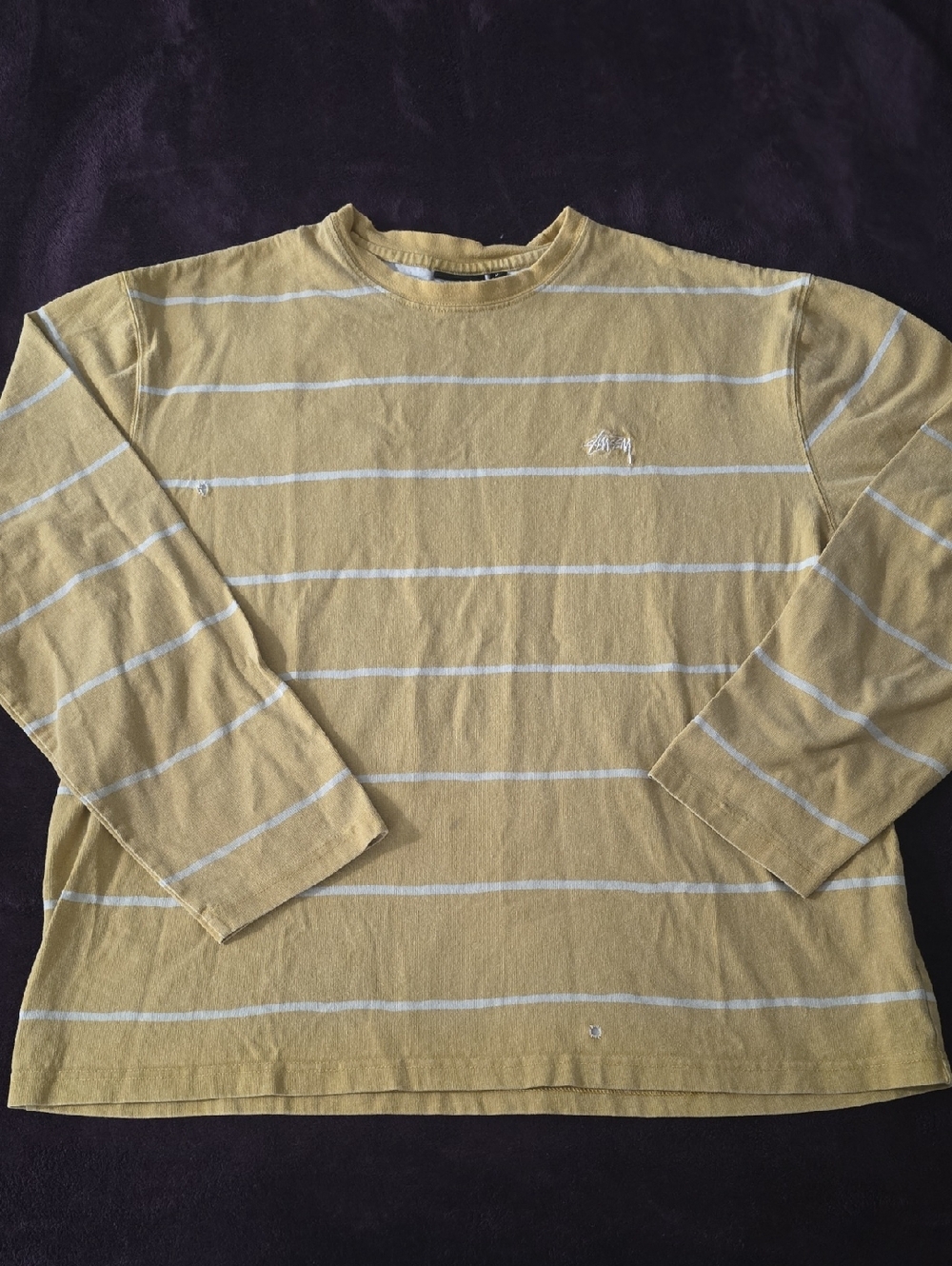 Stussy Hand Drawn Stripe Long Sleeve Crew Tee